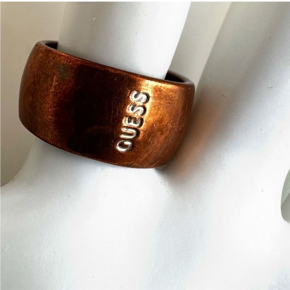 Guess copper wide band ring